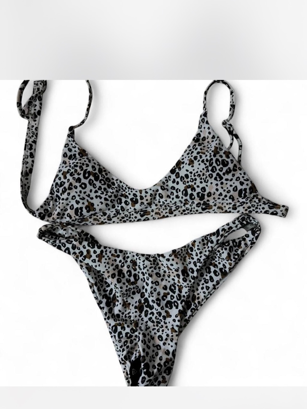 Women’s Leopard Print Bikini Set - Brown/Black